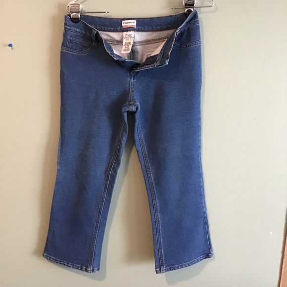 No Boundaries Stretch junior denim Capri Vest Set SZ M/7 Made in Kenya Preowned - Picture 2 of 11
